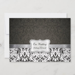 Elegant Black and White Damask Wedding invites