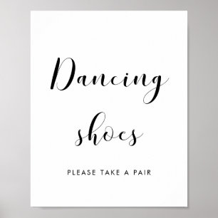 Elegant black and white Dancing shoes wedding sign