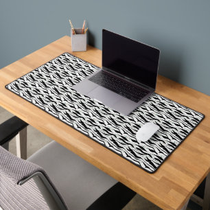 Elegant Black and White Desk Mat