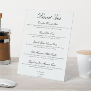 Elegant Black And White Dessert Bar Wedding Pedestal Sign