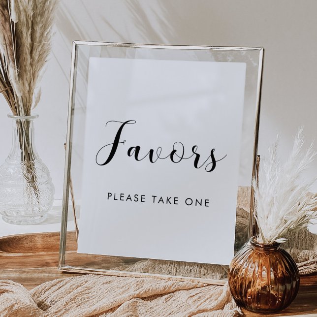 Elegant black and white Favours wedding sign (Creator Uploaded)