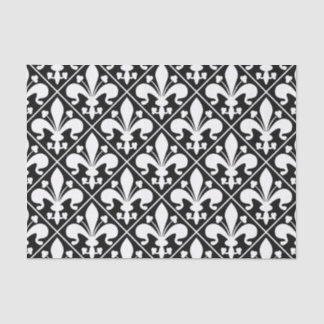 Elegant Black and White Fleur de Lys Tissue Paper
