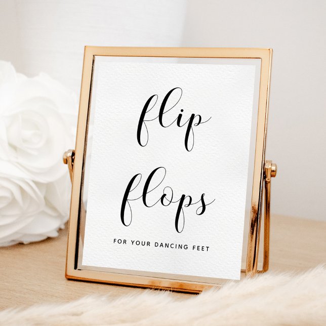 Elegant black and white Flip flops wedding sign (Creator Uploaded)