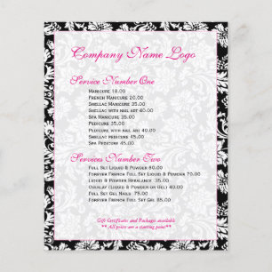 Elegant Black And White Floral Damasks Flyer