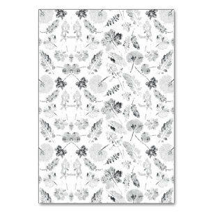 Elegant black and white floral design showcasing d table number