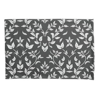 Elegant Black and White Floral Pattern Pillowcase