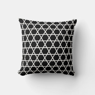 Elegant black and white geometric pattern cushion