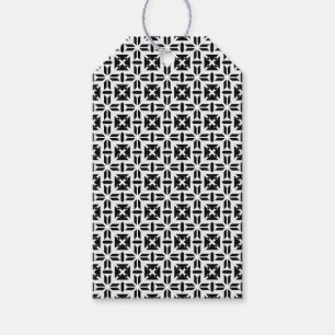 Elegant Black and White Geometric Pattern Gift Tags