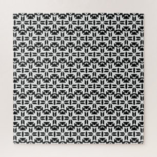 Elegant Black and White Geometric Pattern Jigsaw Puzzle