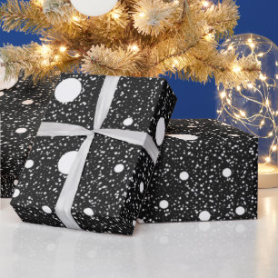 Elegant Black and White Gift Wrapping Paper Roll