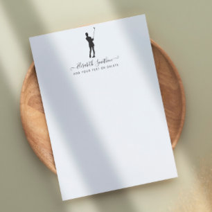 Elegant Black And White Golf Personal Stationery Custom Letterhead