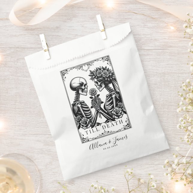 Elegant Black and White Gothic Tarot  Favour Bags (Clipped)