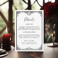 Elegant Black and White Gothic Wedding Details