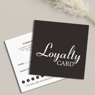 Elegant Black and White Handwriting Loyalty Card