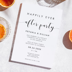 Elegant Black and White Happily ever after party Invitation