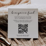 Elegant black and white Honeymoon fund QR code Enclosure Card<br><div class="desc">Choose simplicity for your wedding with this elegant black and white modern design. Replace the image with your own custom QR code to give your guests access to your digital wishing well.</div>