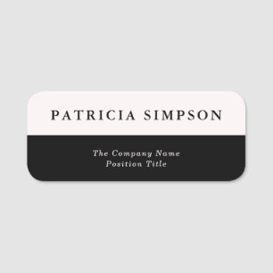 Elegant Black And White: Ideal For Any Occasion Name Tag