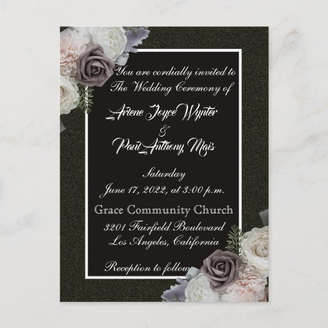 Elegant Black and White Invitation (Front)