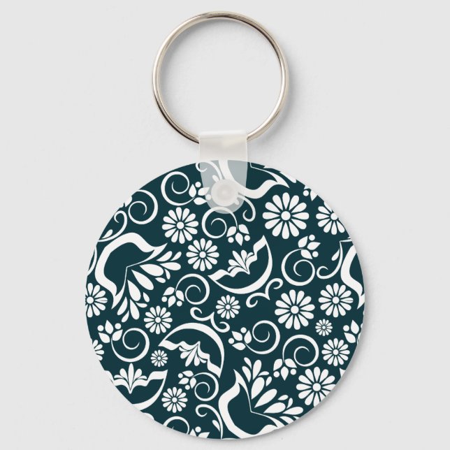 Elegant black and white Keychain (Front)