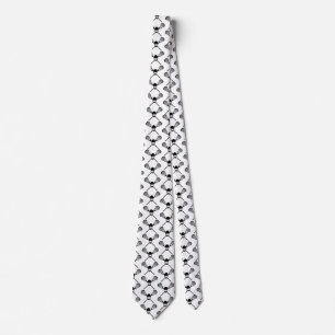 Elegant black and white Lacrosse sticks Pattern Tie