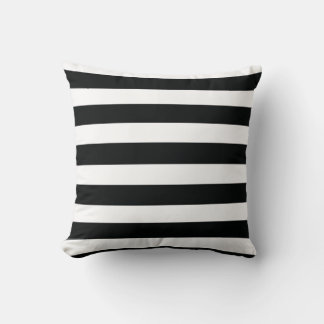 Elegant Black and White Lining Pillow