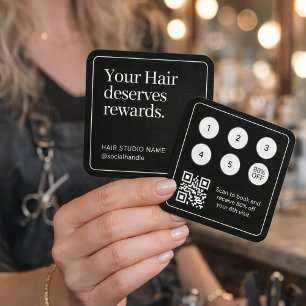 Elegant Black and White Loyalty Card QR Code