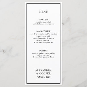 Elegant Black and White Menu
