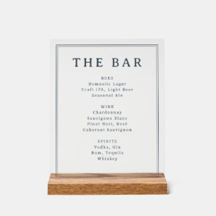 Elegant Black and White Menu Sign