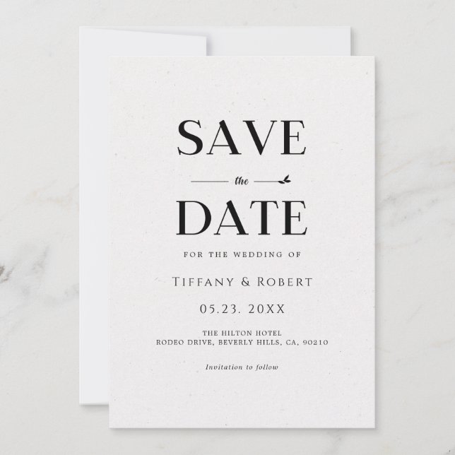 Elegant black and white minimalist modern simple  invitation (Front)