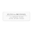 Elegant Black and White Minimalist Return Address 