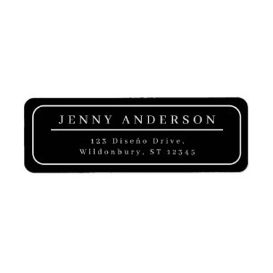 Elegant Black And White Minimalist Return Address