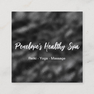 Elegant Black and White Minimalist Square Business Card