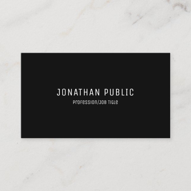 Elegant Black And White Minimalist Template Modern Business Card (Front)