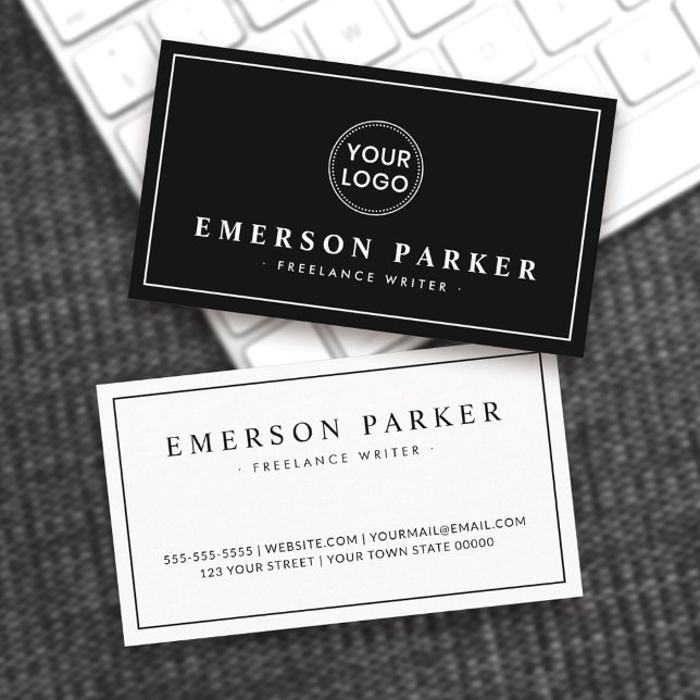 Elegant black and white modern minimalist business card (Creator Uploaded)