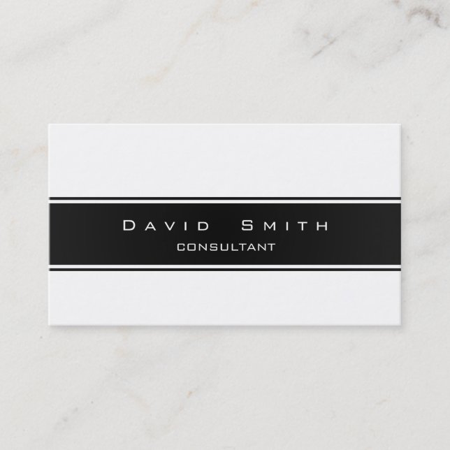 Elegant black and white modern professional business card (Front)