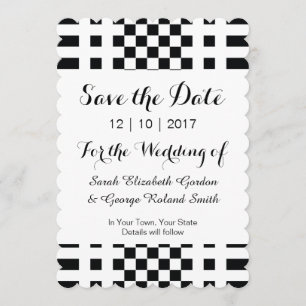 Elegant Black and White Modern Save The Date