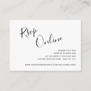 Elegant Black and White Modern Wedding Enclosure Card