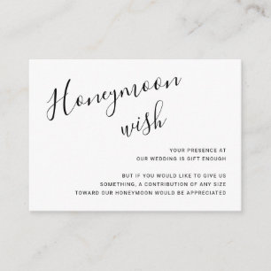 Elegant Black and White Modern Wedding Enclosure Card