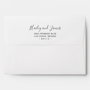 Elegant Black and White Modern Wedding Envelope