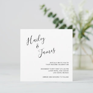Elegant Black and White Modern Wedding Invitation