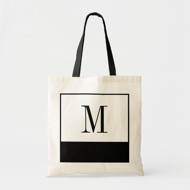 Elegant Black and White Monogram Bag (Front)