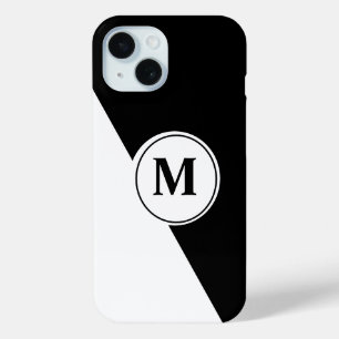 Elegant Black and White Monogram iPhone Case