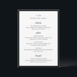Elegant Black and White Monogram Modern Wedding Menu<br><div class="desc">Modern wedding menus featuring a clean design with serif and script fonts.</div>