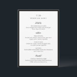 Elegant Black and White Monogram Modern Wedding Menu<br><div class="desc">Modern wedding menus featuring a clean design with serif and script fonts.</div>