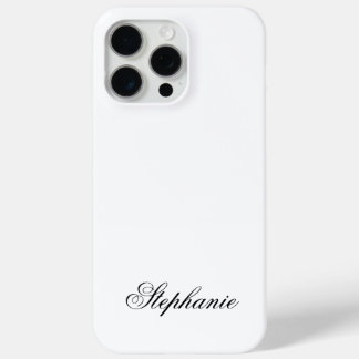 Elegant Black and White Monogram Name iPhone 15 Pro Max Case