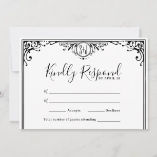 Elegant Black and White Monogram Wedding