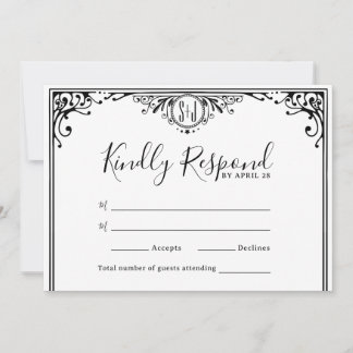 Elegant Black and White Monogram Wedding