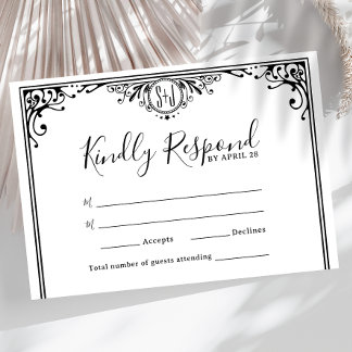 Elegant Black and White Monogram Wedding