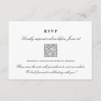 Elegant Black and White online RSVP QR code
