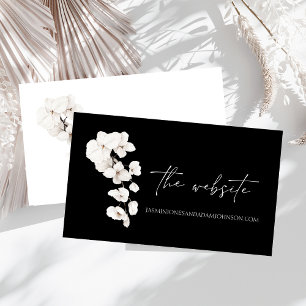 Elegant Black and White Orchid Wedding Website Enclosure Card